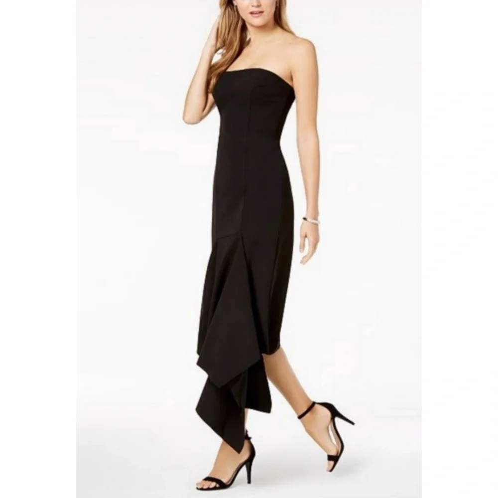VINCE CAMUTO ASYMMETRICAL STRAPLESS DRESS - Picture 4 of 8